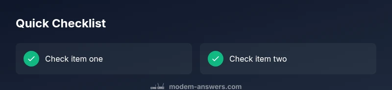Checklist for overheating modem