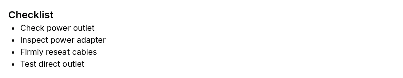 Checklist for modem light troubleshooting