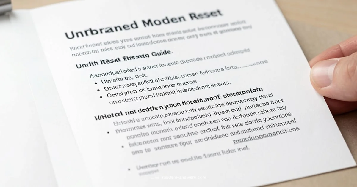 Modem Reset Guide - Modem Answers