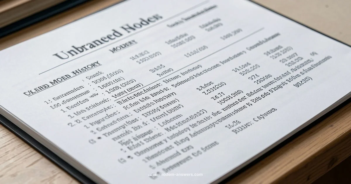 Clear Modem History - Modem Answers