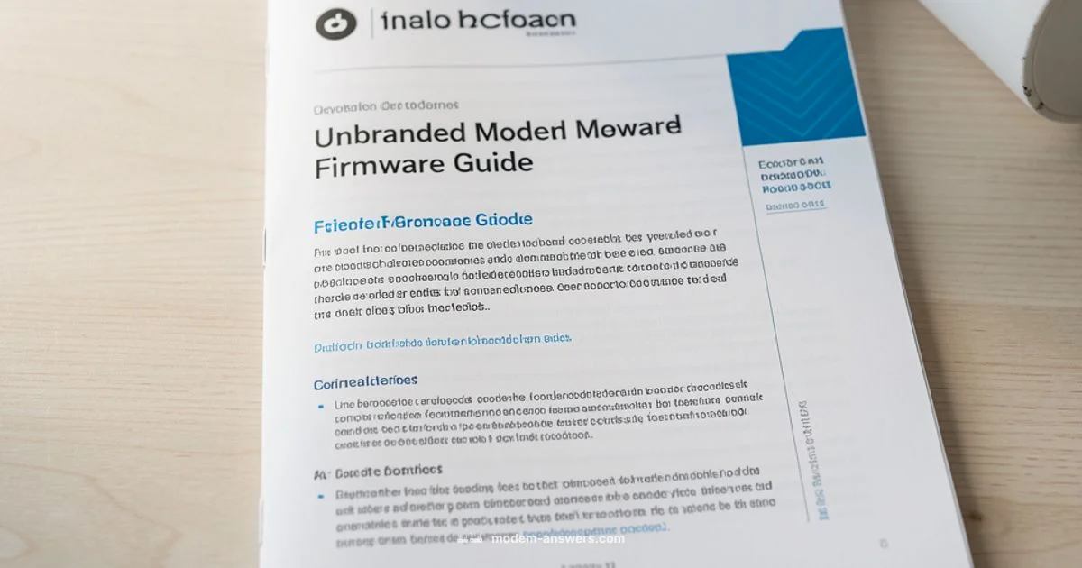 Modem Firmware Guide - Modem Answers